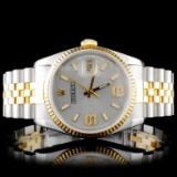 Rolex YG/SS 36MM DateJust Diamond Wristwatch