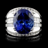 18K Gold 10.28ct Tanzanite & 1.56ctw Diamond Ring