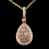 14K Rose Gold 1.17ctw Diamond Pendant