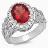 14K Gold 2.50ct Ruby & 0.50ct Diamond Ring