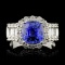 18K White Gold 3.10ct Sapphire & 1.18ct Diamond Ri