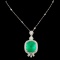 18K Gold 28.24ct Emerald & 3.50ctw Diamond Pendant