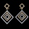 18K Two Tone 3.55ct Diamond Earrings