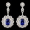 18K Gold 15.63ctw Tanzanite & 5.43ctw Diamond Earr