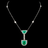 18K Gold 3.03ct Emerald & 1.50ctw Diamond Necklace