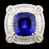 18K Gold 9.30ct Tanzanite & 3.13ctww Diamond Ring