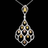 18K Gold 2.16ctw Fancy Diamond Pendant