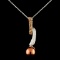 14K Gold 8.5MM Pearl & 0.44ctw Diamond Pendant