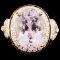 14K Gold 11.33ct Kunzite & 0.71ctw Diamond Ring