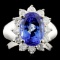 14K Gold 3.74ct Tanzanite & 0.88ctw Diamond Ring