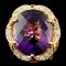 14K Gold 22.59ct Amethyst & 0.80ctw Diamond Ring