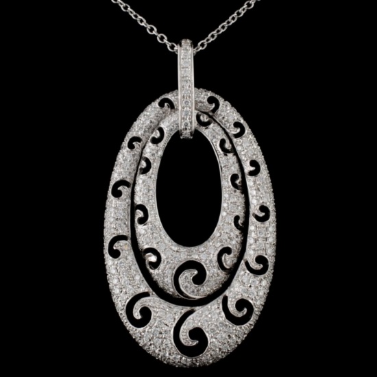 18K White Gold 1.45ctw Diamond Pendant