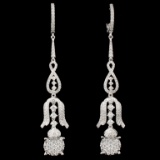 14K White Gold 1.67ctw Diamond Earrings