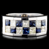 18K Gold 1.48ctw Sapphire & 1.07ctw Diamond Ring