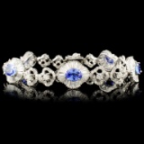 18K Gold 3.55ct Tanzanite & 4.81ctw Diamond Bracel