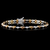 14K White Gold 2.12ctw Fancy Color Diamond Bracele