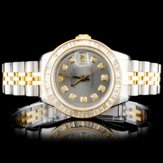 Rolex YG/SS DateJust Ladies Diamond Wristwatch