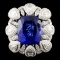 18K Gold 17.56ct Tanzanite & 3.50ctw Diamond Ring