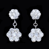 18K Gold 2.68ct Diamond Earrings