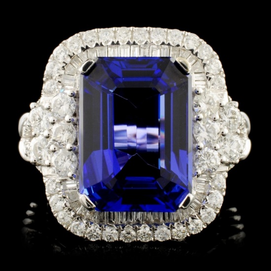 18K Gold 8.13ct Tanzanite & 1.58ctw Diamond Ring