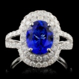 18K White Gold 2.20ct Tanzanite & 1.05ctw Diamond