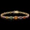 14k Gold 15.00ct Sapphire & 0.70ct Diamond Bracel