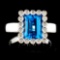 14K Gold 3.00ct Topaz & 0.12ctw Diamond Ring