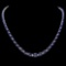 14k Gold 30.00ct Sapphire & 1.00ct Diam Necklace