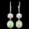 14K Gold 2.34ct Opal & 0.78ctw Diamond Earrings