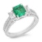 14K Gold 1.50ct Emerald & 1.10ct Diamond Ring