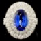 18K Gold 4.02ct Tanzanite & 2.57ctw Diamond Ring