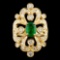 14K Gold 1.50ct Emerald & 1.45ctw Diamond Ring