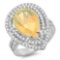 14K Gold 3.00ct Opal & 1.00ct Diamond Ring