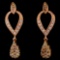 14K Rose Gold 0.67ctw Fancy Color Diamond Earrings