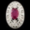 18K Gold 4.07ct Ruby & 2.51ctw Diamond Ring