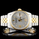 Rolex YG/SS 36MM DateJust Diamond Wristwatch