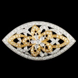 18K Gold 1.27ctw Diamond Brooch