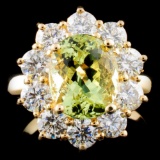 14K Gold 3.01ct Beryl & 2.05ctw Diamond Ring