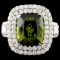 18K Gold 7.68ct Tourmaline & 1.87ctw Diamond Ring