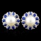 18K Gold 11.00MM Pearl & 0.65ctw Diamond Earrings