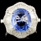 18K Gold 3.81ct Sapphire & 1.18ctw Diamond Ring