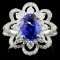 18K W Gold 2.00ct Sapphire & 0.98ct Diamond Ring