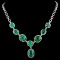 18K Gold 24.76ct Emerald & 2.41ctw Diamond Necklac