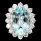 14K White Gold 8.79ct Paraiba & 3.05ct Diamond Rin