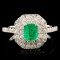 18K Gold 0.62ct Emerald & 0.79ctw Diamond Ring