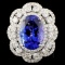 18K Gold 8.49ct Tanzanite & 2.30ctw Diamond Ring