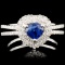 18K Gold 0.66ct Sapphire & 0.45ctw Diamond Ring