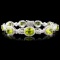 14K Gold 16.40ctw Peridot & 2.75ctw Diamond Bracel