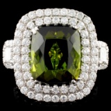 18K Gold 7.68ct Tourmaline & 1.87ctw Diamond Ring