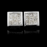 18K White Gold 0.92ctw Diamond Earrings